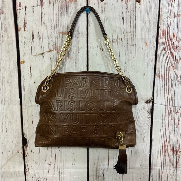 LOUIS VUITTON Limited Edition Chocolate Leather Paris Souple Wish Bag 2008 EUC - Picture 1 of 17